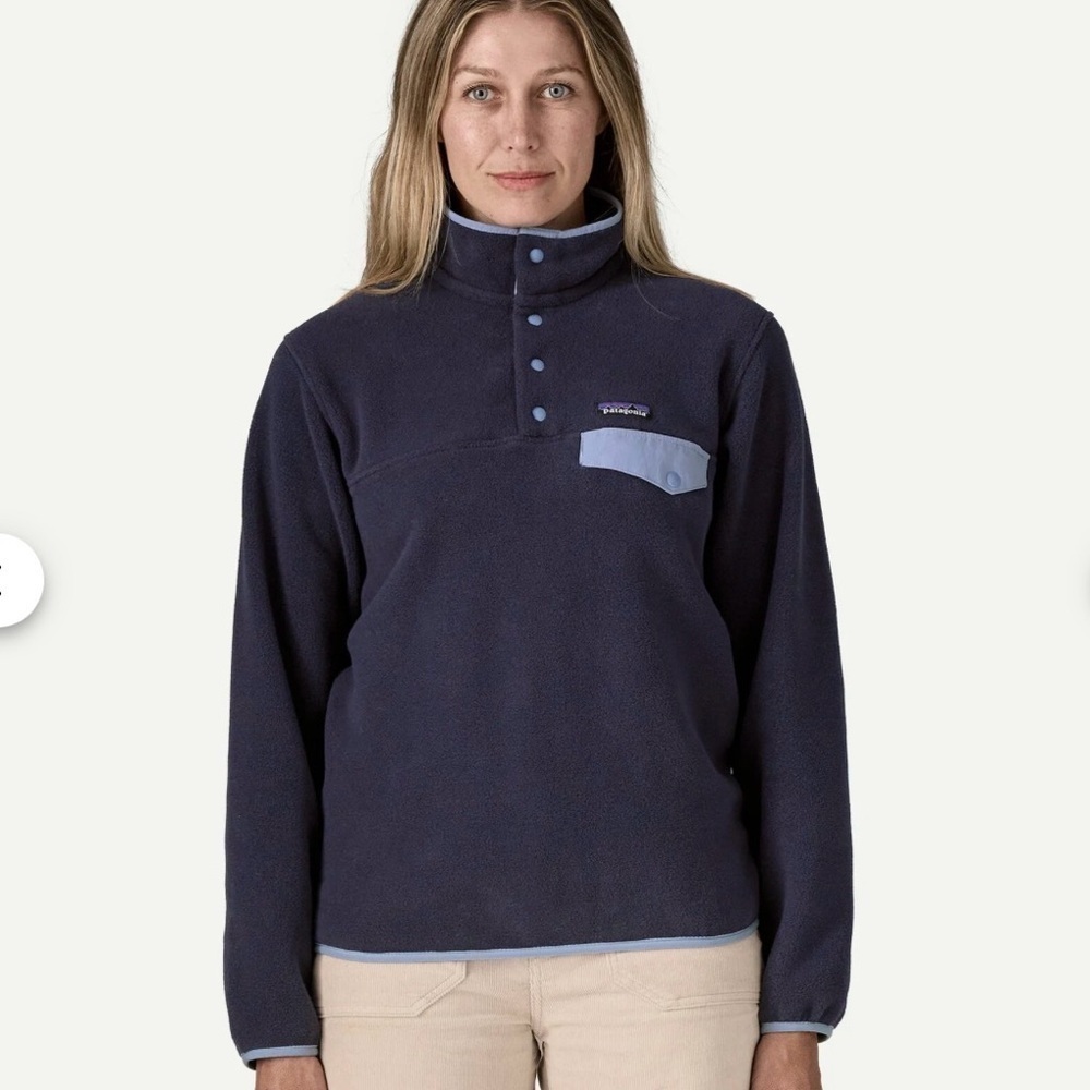 Patagonia Women’s Lightweight Synchilla Snap Fleece Pullover Navy Size S - Picture 6 of 6